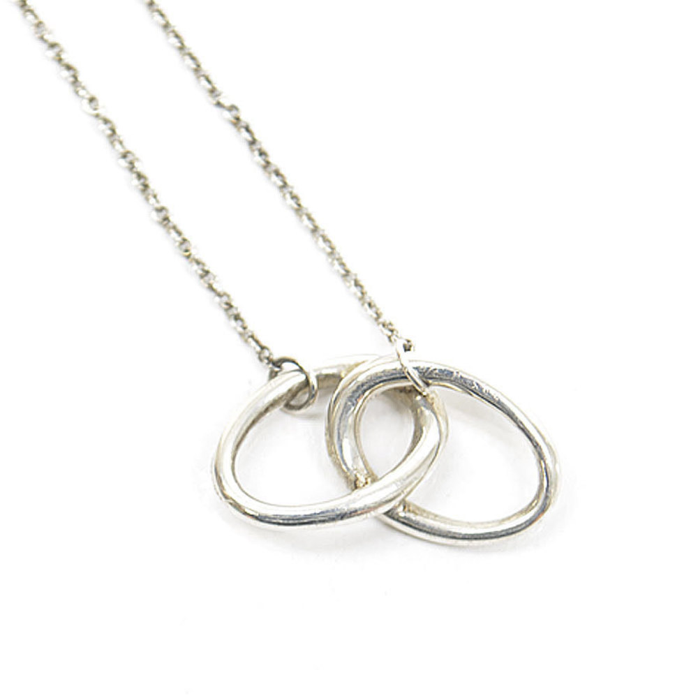 Tiffany Interlocking Double Ring Necklace Silver